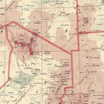 Ancienne carte de l'Afrique du Nord et de l'Ouest, 1967 : Maroc, Égypte, Soudan, Sahara, Sénégal, Nigeria 