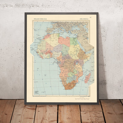 Antigua Mapa Político de África, 1967: Atlas del Clima Geopolítico Continental 