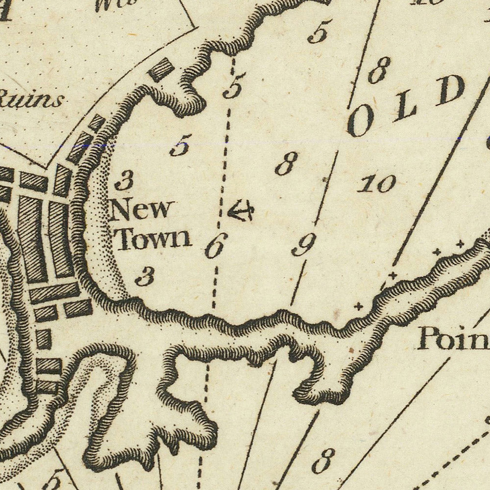 Old Harbour of Alexandria Nautical Chart by Heather, 1802: Cleopatra's Needle, Pompey's Pillar, Mosque