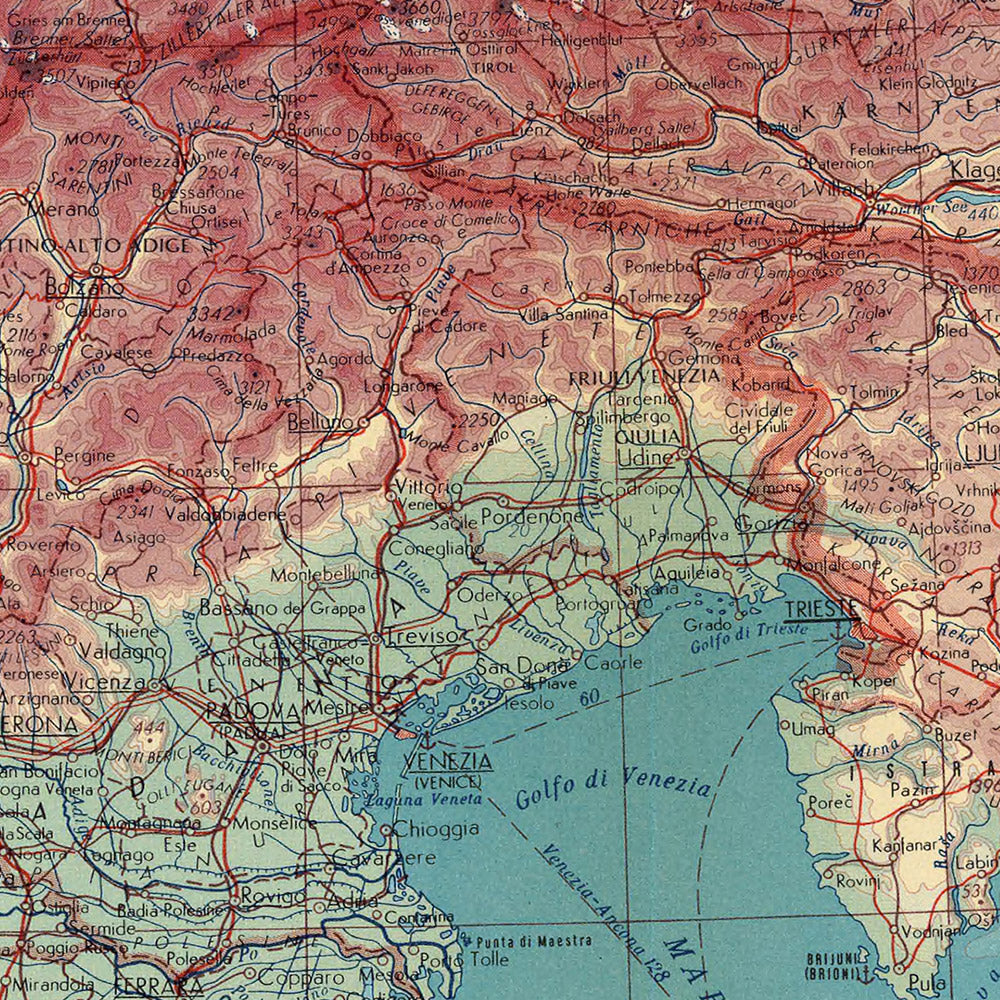 Mapa antiguo de los Alpes, 1967: Suiza occidental, límites políticos detallados, características físicas, picos alpinos, valles 