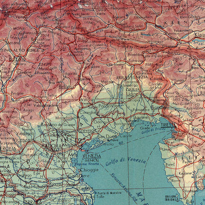 Mapa antiguo de los Alpes, 1967: Suiza occidental, límites políticos detallados, características físicas, picos alpinos, valles 