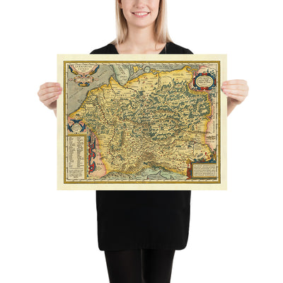 Old Map of Ancient Germany and North Europe by Abraham Ortelius, 1624: Germania, Scandinavia, Germanic Tribes