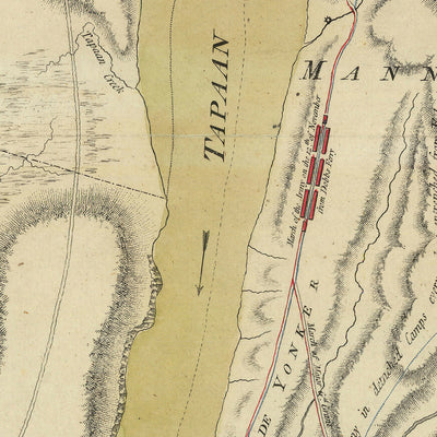 Ancienne carte de la bataille de White Plains par Faden, 1777 : George Washington, New York, Révolution américaine 