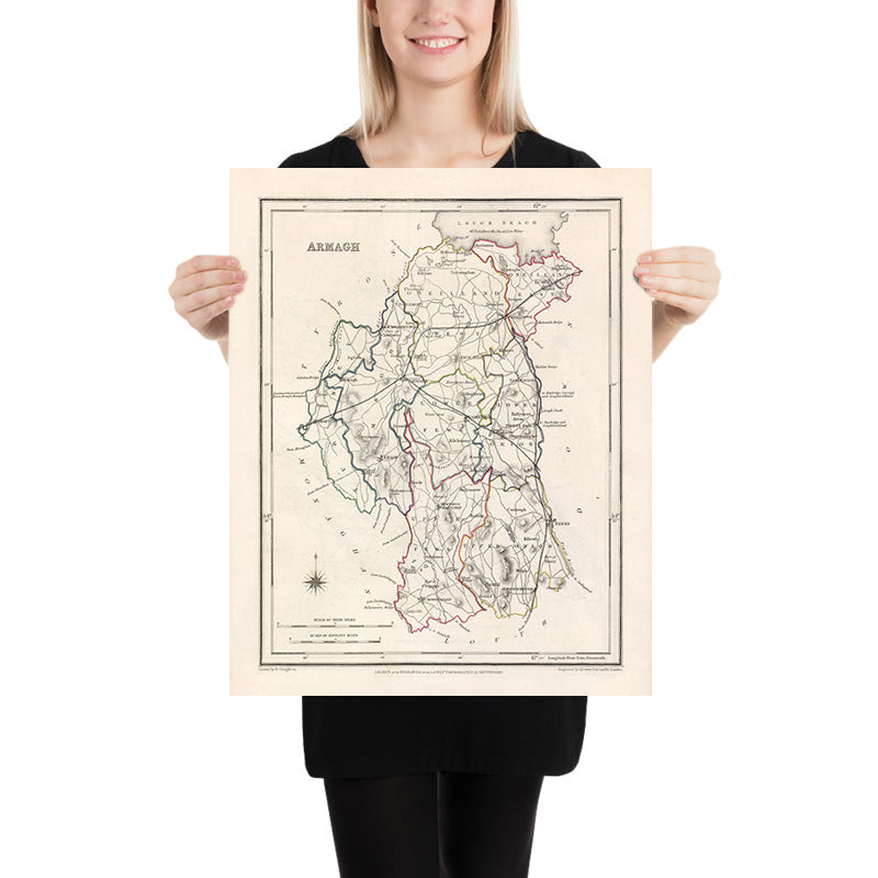 Old Map of County Armagh by Samuel Lewis, 1844: Lurgan, Portadown, Markethill, Keady, Tandragee