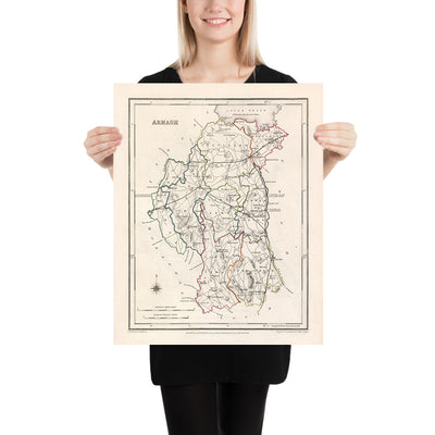 Old Map of County Armagh by Samuel Lewis, 1844: Lurgan, Portadown, Markethill, Keady, Tandragee