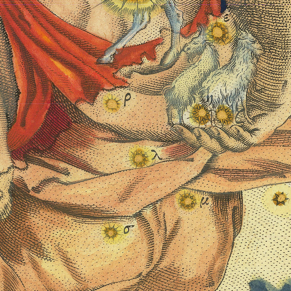 Old Star Map of Auriga by Johann Bayer, 1603 - Celestial Constellation Chart