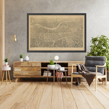 Alter bildlicher Stadtplan von London von Henry Banks, 1851: "Eine Ballonsicht" auf den Buckingham Palace, St. Paul&