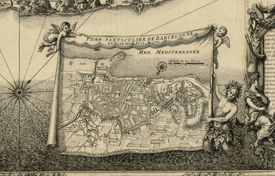 Französische Belagerung von Barcelona durch Beaulieu, 1697: Montjuïc, Marinekräfte, Französische Lager 