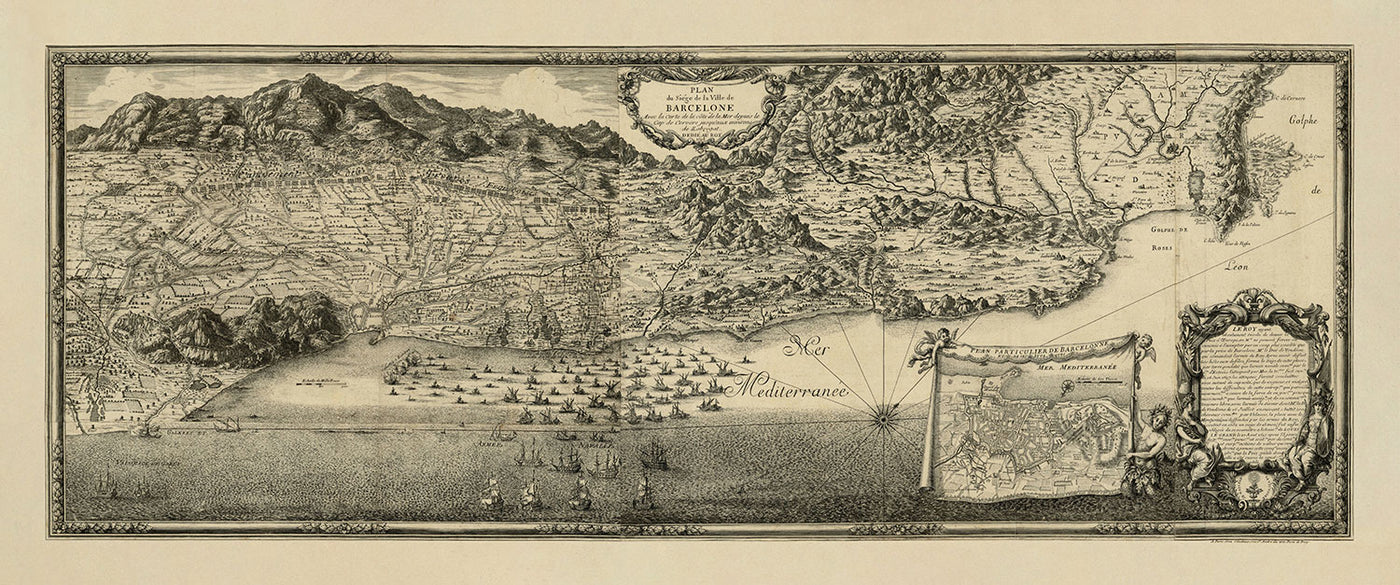 Französische Belagerung von Barcelona durch Beaulieu, 1697: Montjuïc, Marinekräfte, Französische Lager 