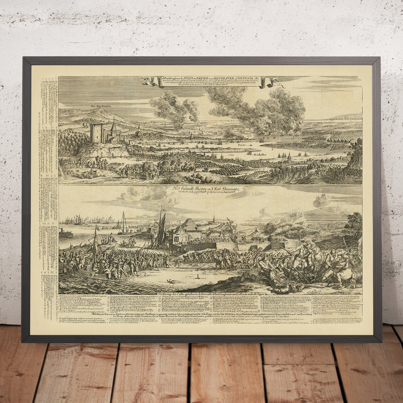 Schlacht von Chatham / Überfall auf den Medway von Romeyn De Hooghe, 1669: Anglo-Niederländischer Krieg 