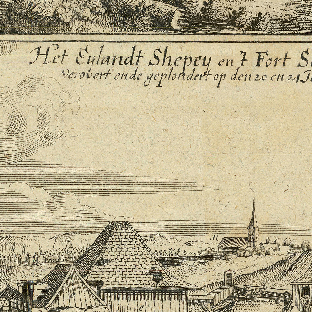 Schlacht von Chatham / Überfall auf den Medway von Romeyn De Hooghe, 1669: Anglo-Niederländischer Krieg 