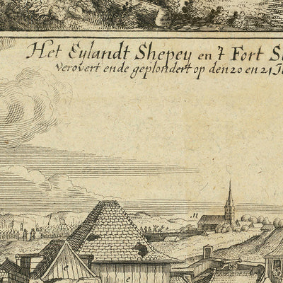 Schlacht von Chatham / Überfall auf den Medway von Romeyn De Hooghe, 1669: Anglo-Niederländischer Krieg 