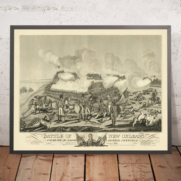 Batalla de Nueva Orleans y muerte del mayor general Packenham, por William Edward West, 1817