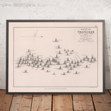 Batalla de Trafalgar: Posiciones en la Batalla por AK Johnston, 1852: Guerras Napoleónicas, Almirante Nelson 