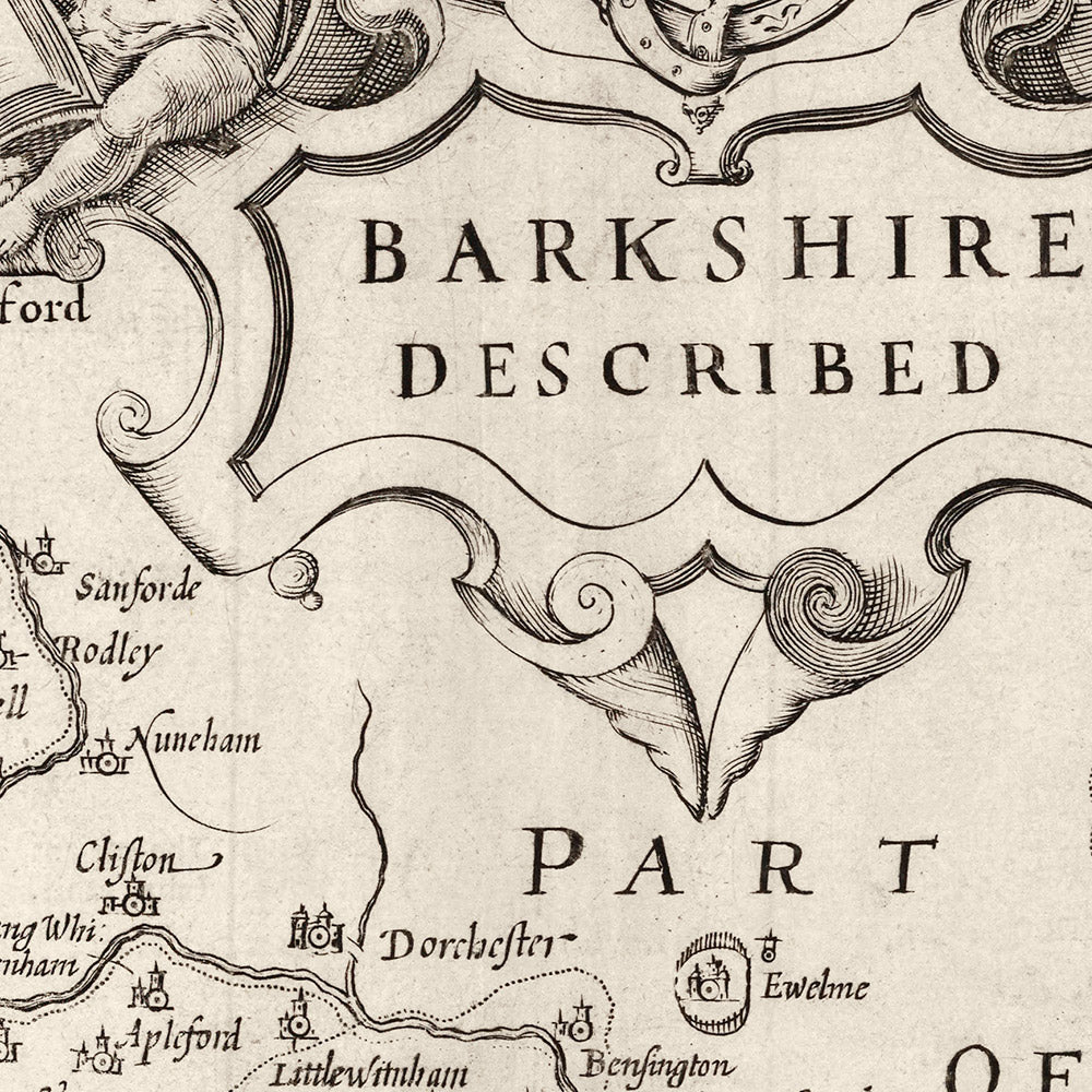 Alte Karte von Berkshire von Samuel Lewis, 1844: Reading, Windsor, Newbury, Abingdon und Henley-on-Thames 
