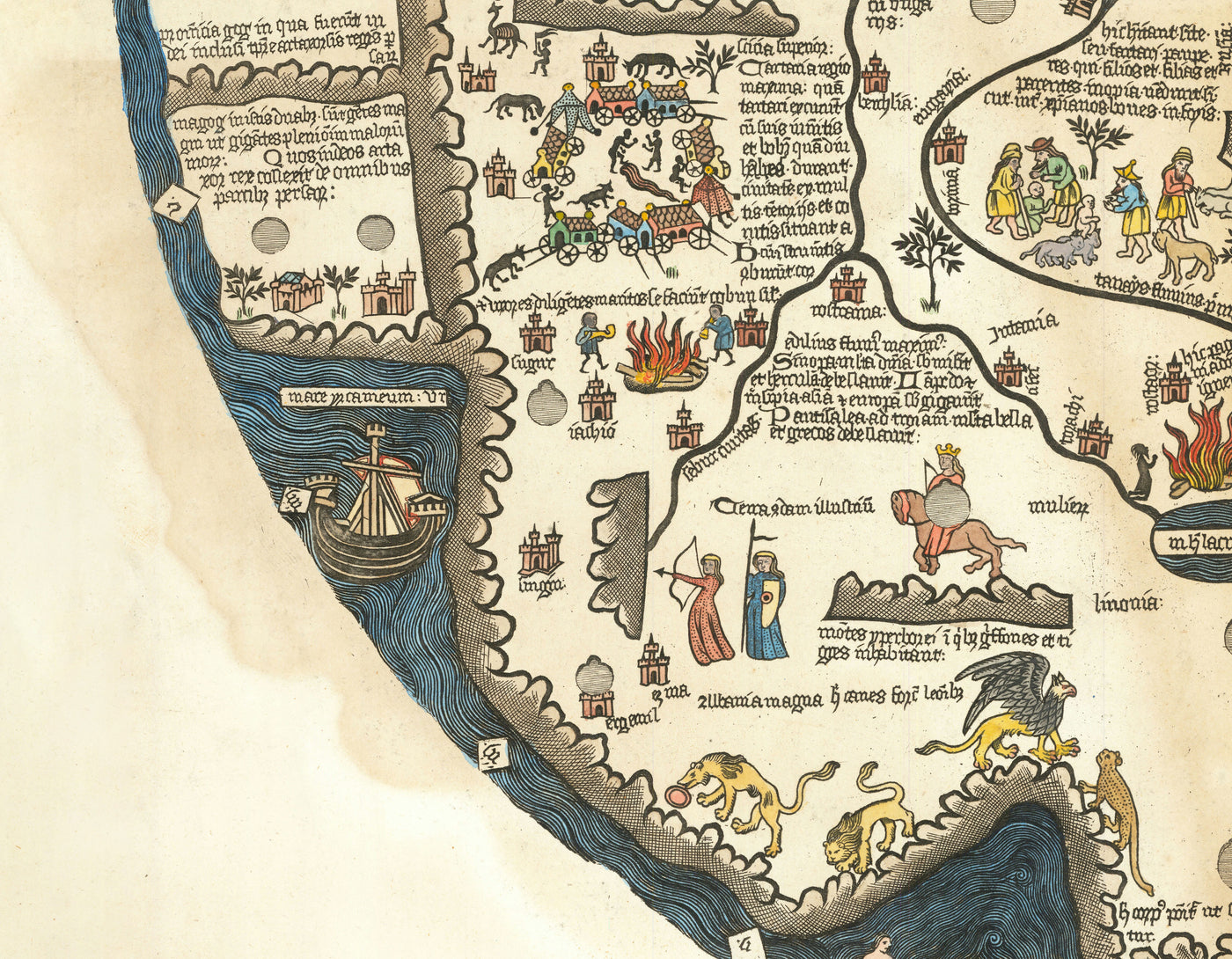 Old Borgia Mappa Mundi, 1450 - Ancient World Atlas - Europe, Middle East, North Africa, Mediterranean