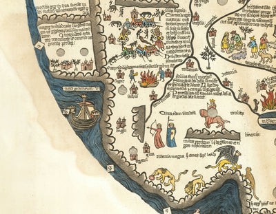 Old Borgia Mappa Mundi, 1450 - Ancient World Atlas - Europe, Middle East, North Africa, Mediterranean