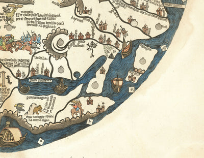 Old Borgia Mappa Mundi, 1450 - Ancient World Atlas - Europe, Middle East, North Africa, Mediterranean