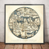 Alter Borgia Mappa Mundi, 1450 - Antiker Weltatlas - Europa, Naher Osten, Nordafrika, Mittelmeer 