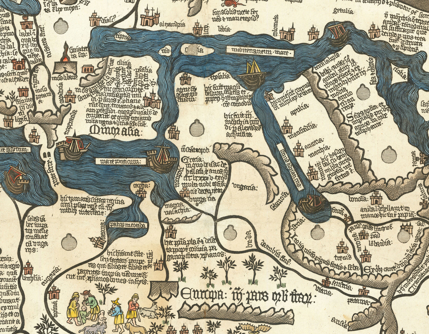 Old Borgia Mappa Mundi, 1450 - Ancient World Atlas - Europe, Middle East, North Africa, Mediterranean