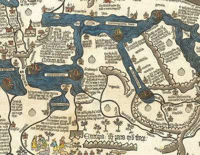 Old Borgia Mappa Mundi, 1450 - Ancient World Atlas - Europe, Middle East, North Africa, Mediterranean