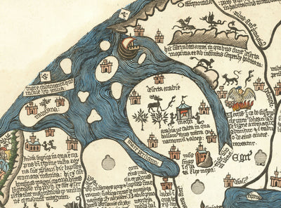Old Borgia Mappa Mundi, 1450 - Ancient World Atlas - Europe, Middle East, North Africa, Mediterranean
