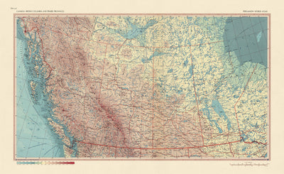 Alte Karte von Kanada, 1967: Edmonton, Calgary, Vancouver, Winnipeg, Rocky Mountains 