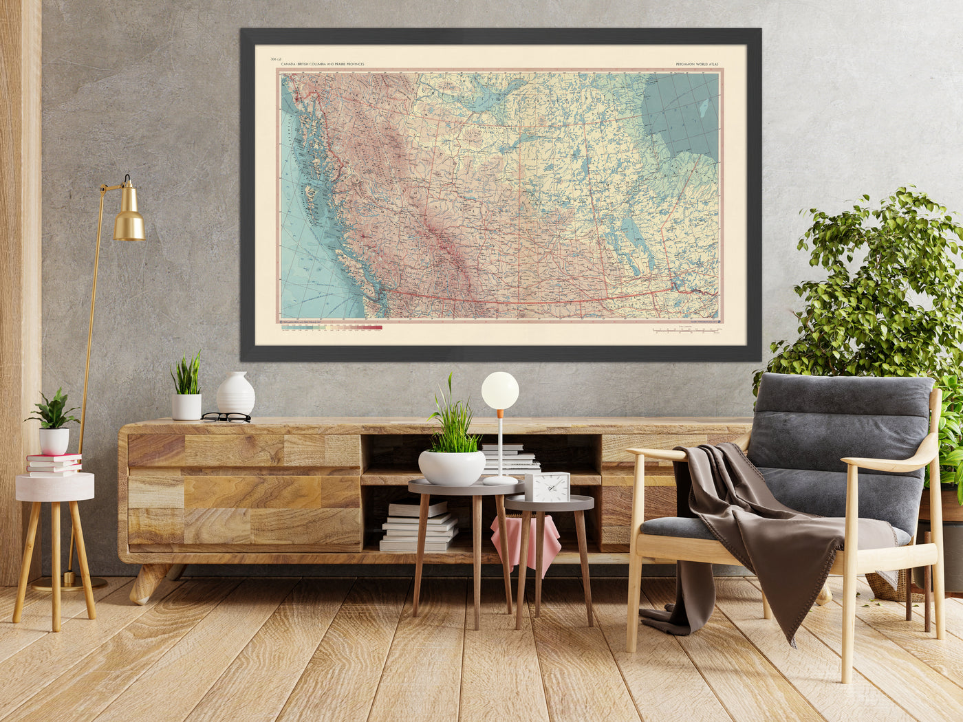 Alte Karte von Kanada, 1967: Edmonton, Calgary, Vancouver, Winnipeg, Rocky Mountains 