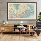 Old Map of Canada, 1967: Ontario, Quebec, Newfoundland, Labrador, Nova Scotia, Great Lakes