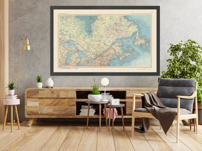 Mapa antiguo de Canadá, 1967: Ontario, Quebec, Terranova, Labrador, Nueva Escocia, Grandes Lagos 
