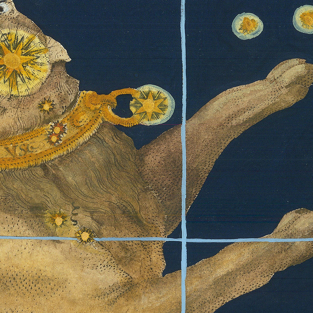 Alter Sternenkarte von Canis Major (Großer Hund) von Johann Bayer, 1603 - Himmlische Sternbildkarte 