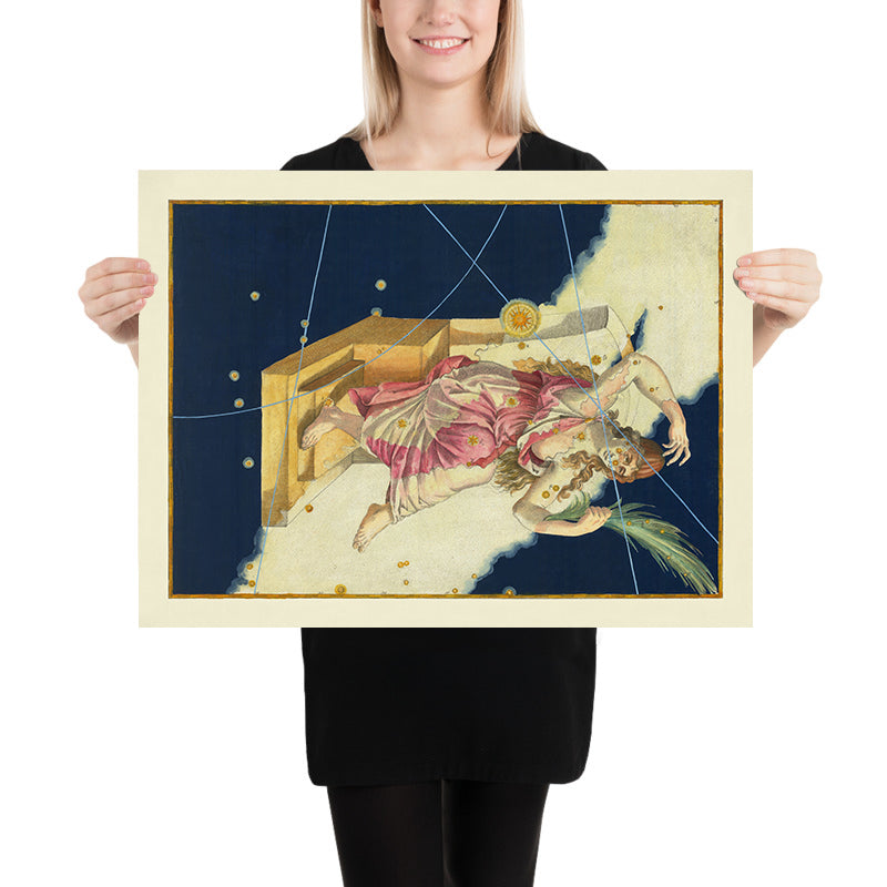 Alter Sternenkarte von Cassiopeia von Johann Bayer, 1603 - Himmlische Sternbildkarte 