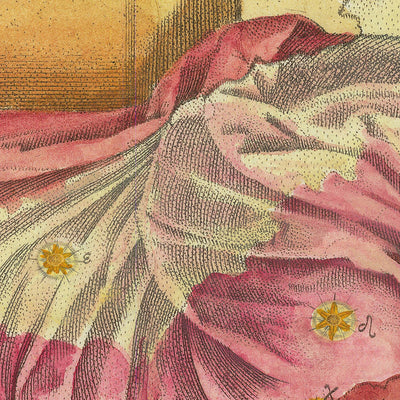 Alter Sternenkarte von Cassiopeia von Johann Bayer, 1603 - Himmlische Sternbildkarte 