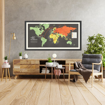 Mapa del viejo mundo de la Guerra Fría por Jessup, 1961: Expansión comunista, Naciones no alineadas, Estilo de propaganda 