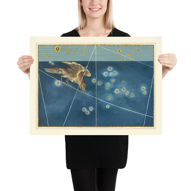 Antica mappa stellare di Corvo di Johann Bayer, 1603 - Mappa della costellazione celeste 