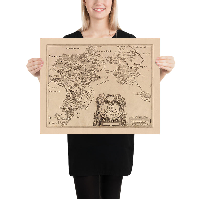 Mapa antiguo del Condado de Offaly (Condado de King&