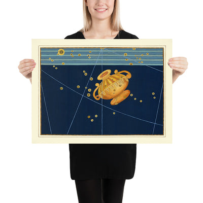 Old Star Map of Crater by Johann Bayer, 1603 - Celestial Constellation Chart