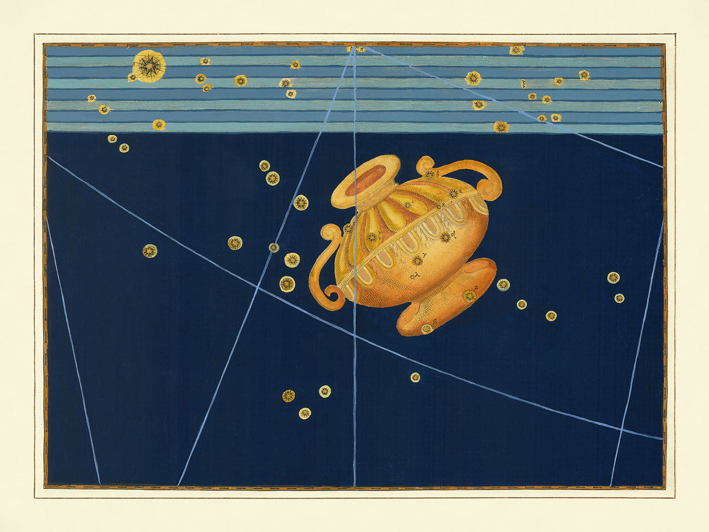 Old Star Map of Crater by Johann Bayer, 1603 - Celestial Constellation Chart