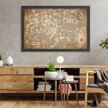 Personalised Fantasy Town Map: Hand Made LOTR Style, Any Place or Home in the World