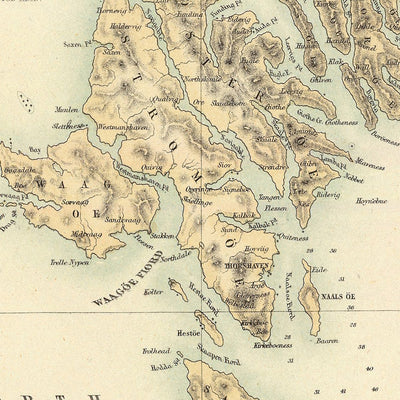 Old Map of Iceland & Faroe Islands by Fullarton, 1872: Reykjavik, Torshavn, Illustrations, Danish Possessions