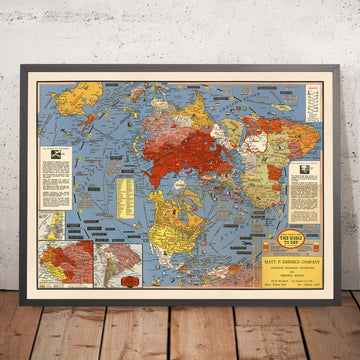 Old Flat Earth Map "The World Today" by Stanley Turner, 1948: Azimuthal North Pole Flat Earth Map