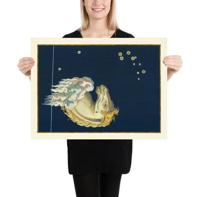 Antigua Carta Estelar de Equuleus (Caballito) por Johann Bayer, 1603 - Mapa de Constelaciones Celestiales 