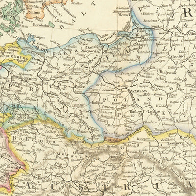 Ancienne carte de l'Europe par Arrowsmith, 1840 : paysage politique du milieu du XIXe siècle 