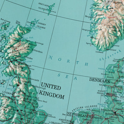 Old 3D Relief Map of Europe by Aero Service Corporation, 1956