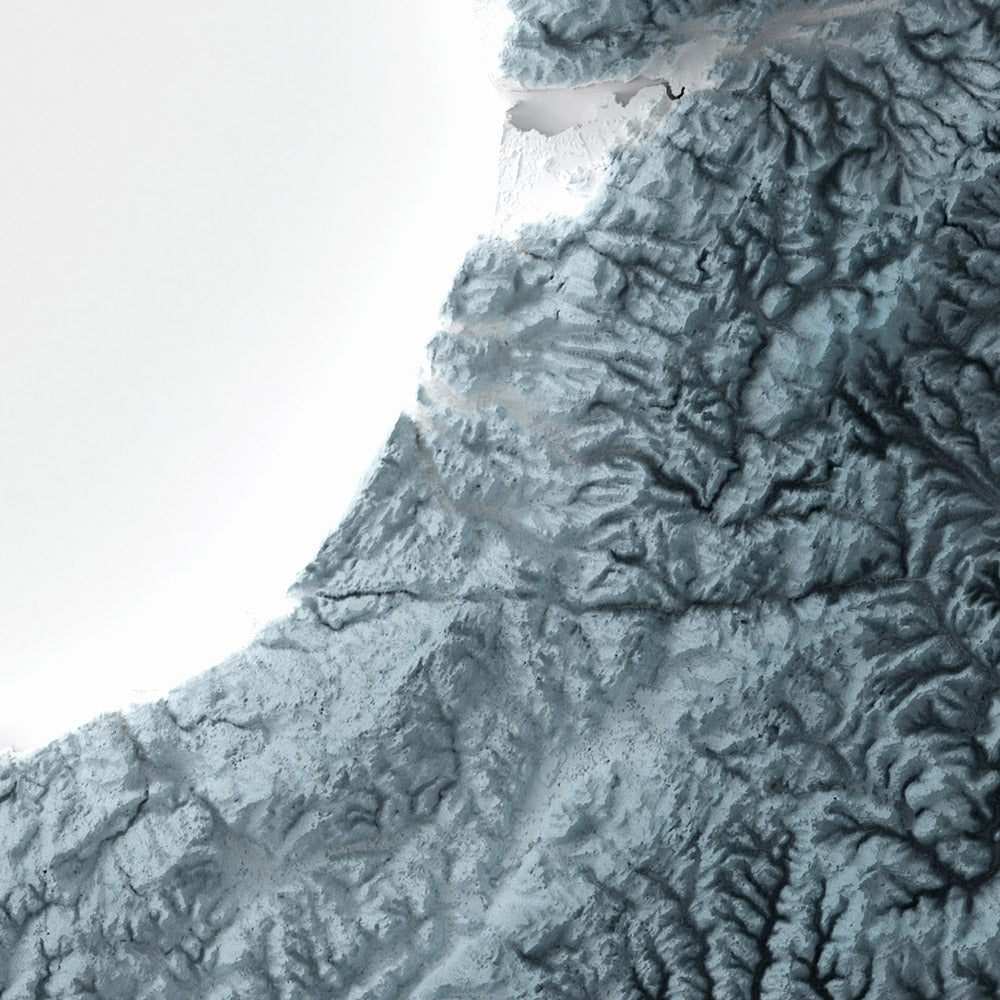 Mapa topográfico 3D de relieve de Gales 