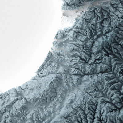 Mapa topográfico 3D de relieve de Gales 