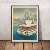 Santuario Benten en la nieve en el Parque Inokashira de Hasui Kawase, 1935 