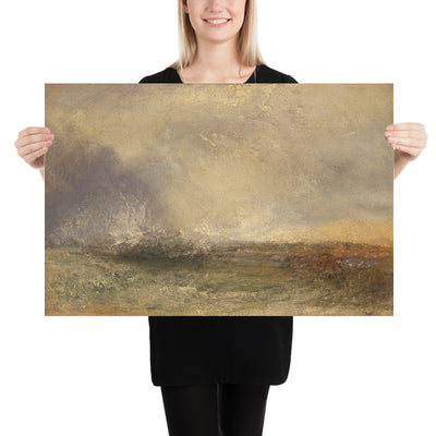 Stormy Sea Breaking on a Shore by Turner, 1840
