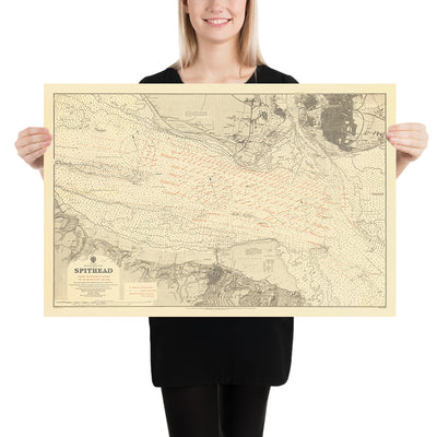 Old Spithead Nautical Chart by Malby & Sons, 1902: Solent, Portsmouth & Isle of Wight