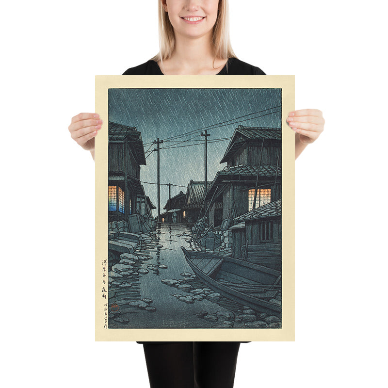 Nachtregen in Kawarago von Hasui Kawase 1935 